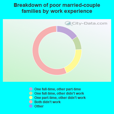 Breakdown of poor married-couple families by work experience